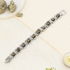 Metal Raw Pyrite Bracelet - Silver