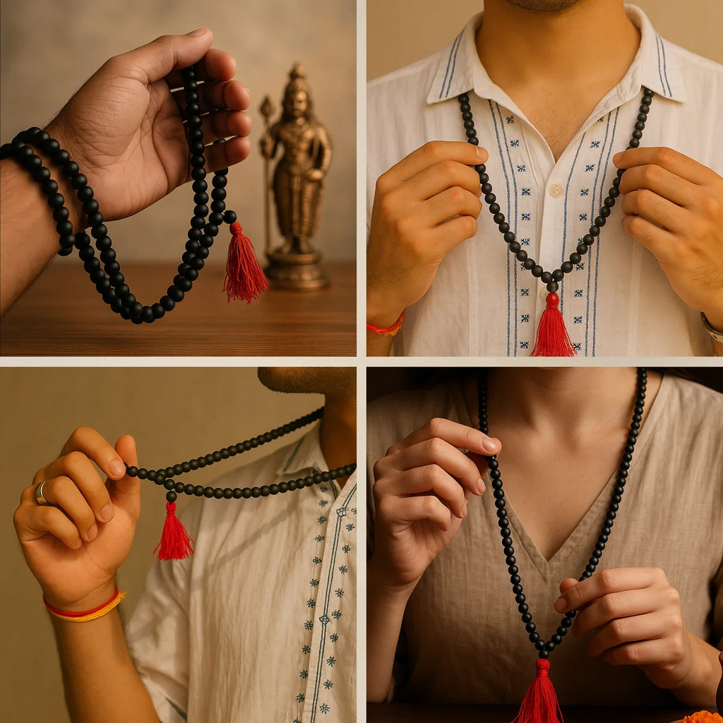 Karungali Ebony Wood 8mm Beads Mala