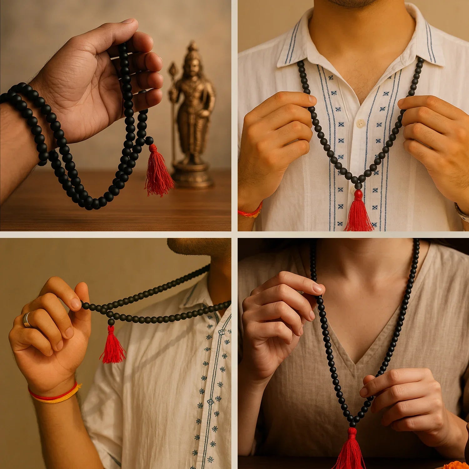 Karungali Ebony Wood 8mm Beads Mala
