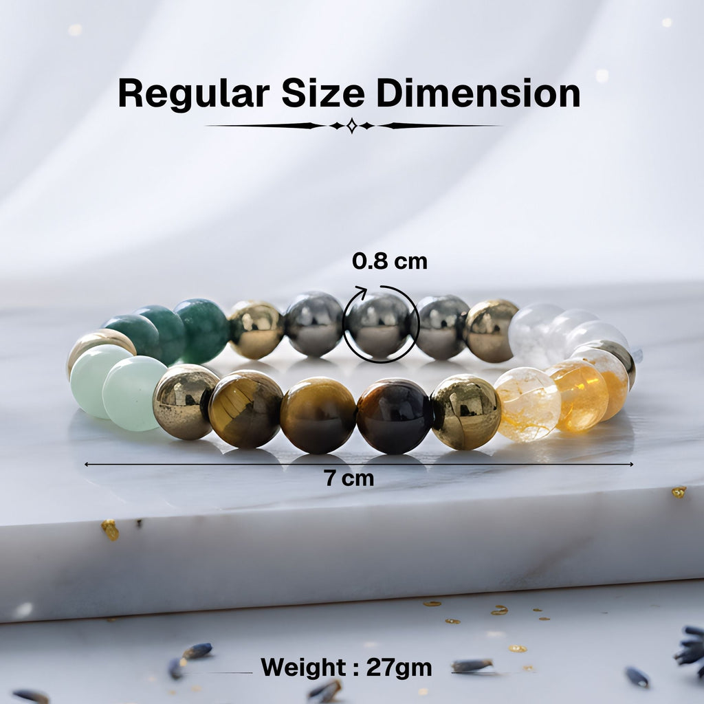 Japam Dhanlabh Crystal Band Bracelet with Natural Gemstone Beads