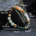 Japam Dhanlabh Crystal Band Bracelet with Natural Gemstone Beads