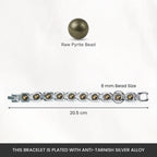 Metal Raw Pyrite Bracelet - Silver